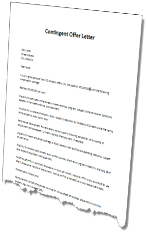 contingent offer letter